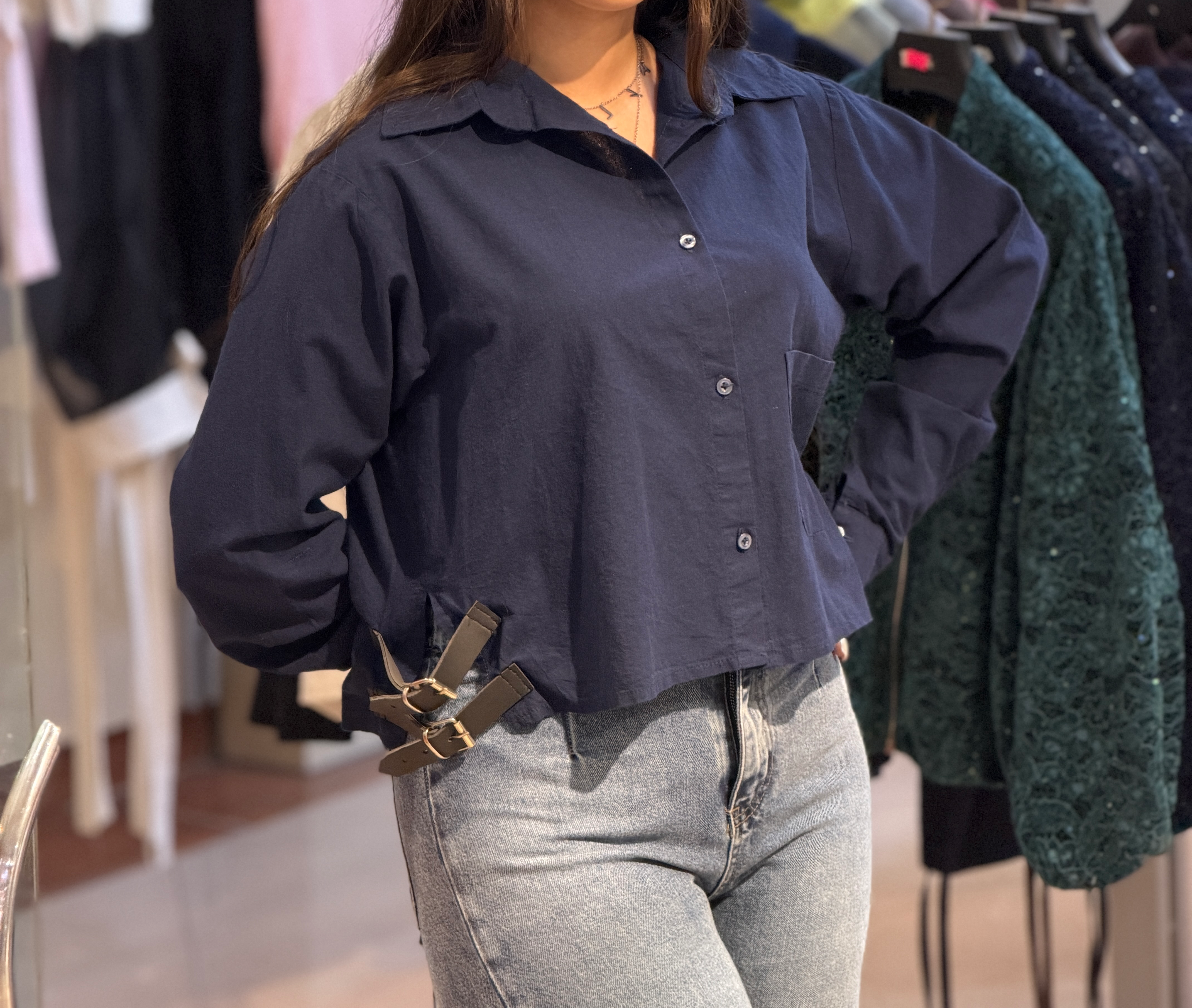 شومیز زنانه مدل بغل کمر دار کد۶۶۹۰