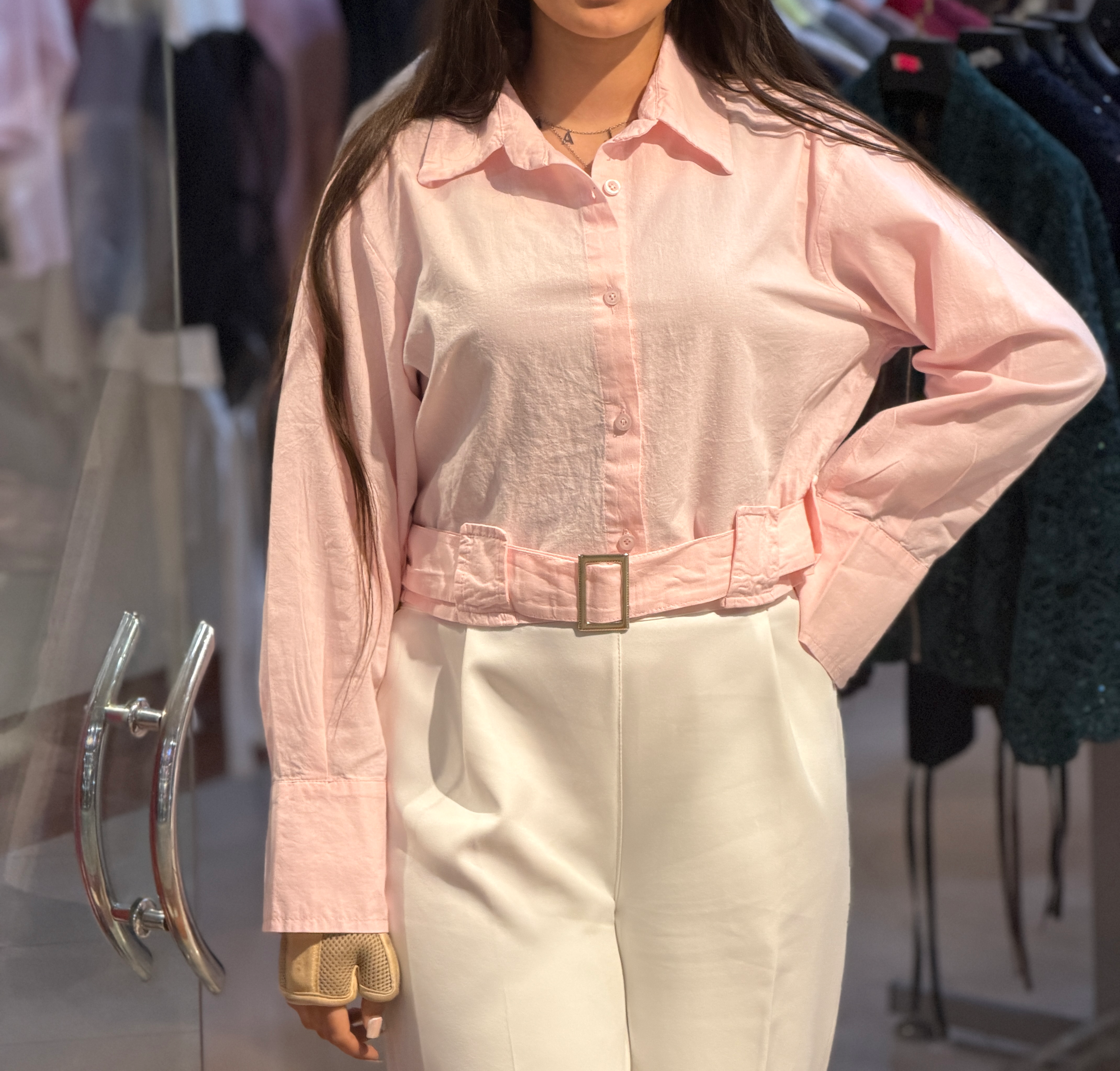 شومیز زنانه مدل کمردار کد۱۰۱۰