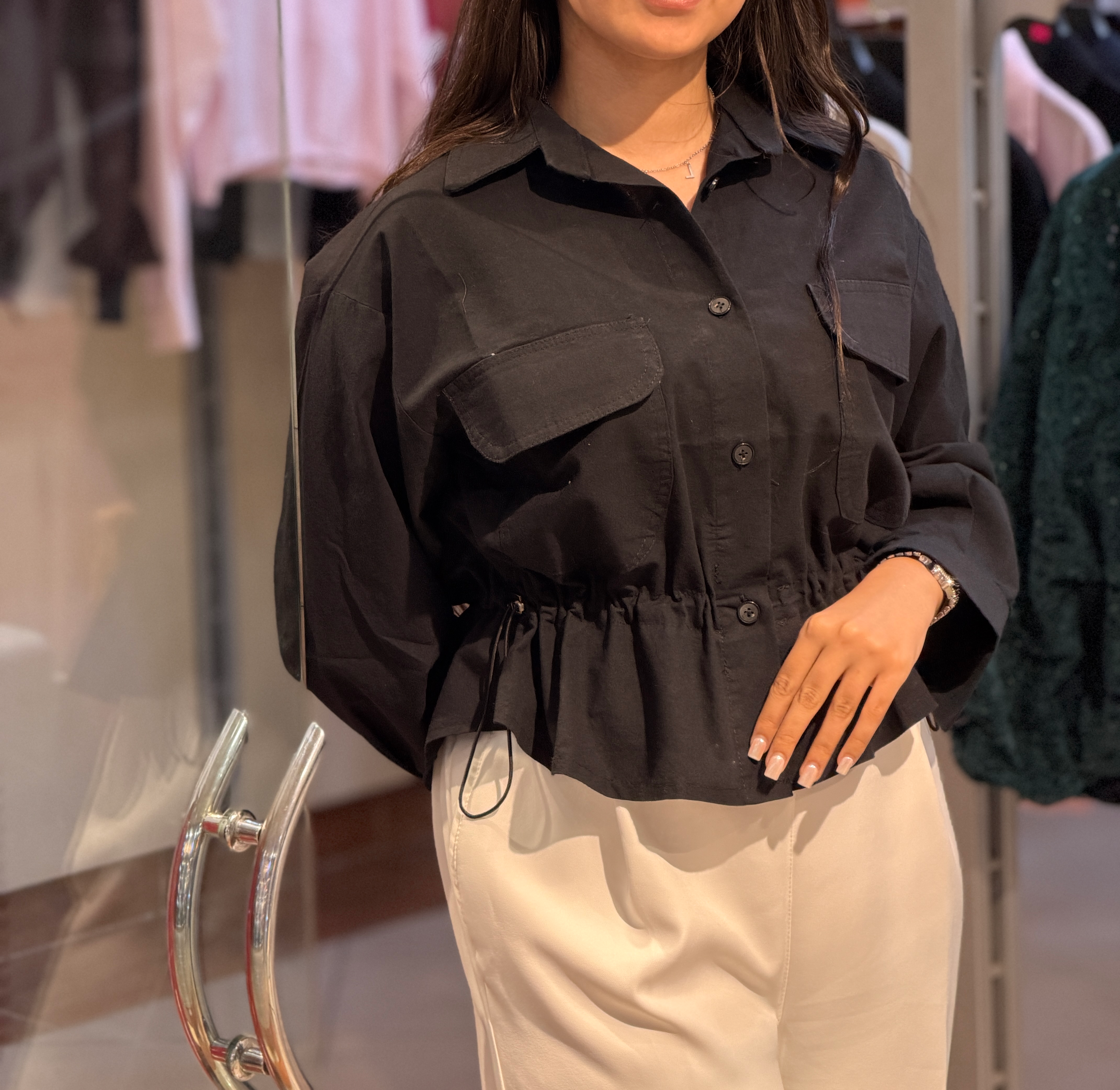شومیز لینن دوجیب کد 879